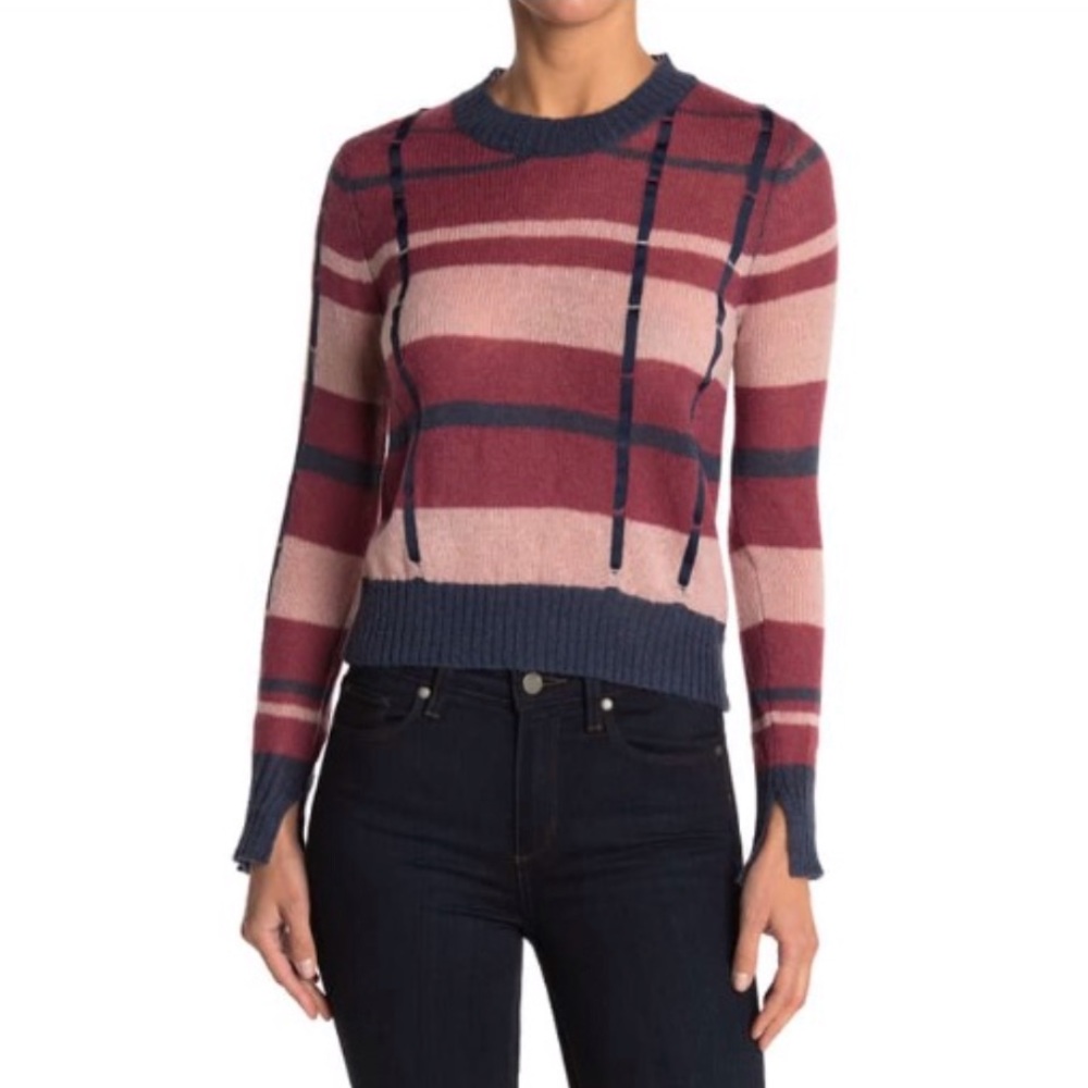 Ella Moss Denise Check Knit Sweater - XL